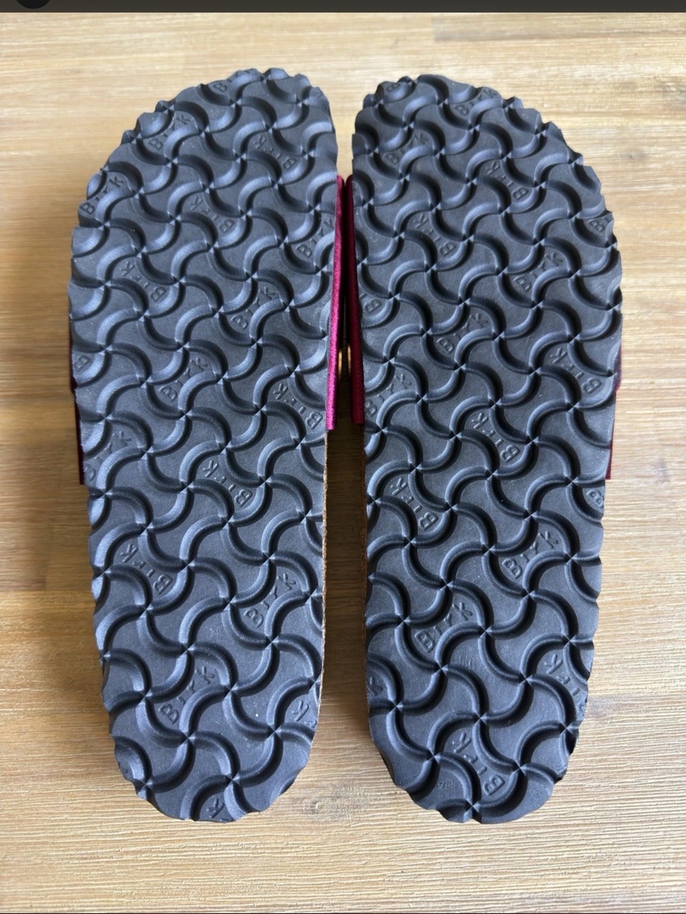 Birkenstock Madrid Big Buckle Sandals Leather Maroon Velvet Womens EU 41 US 10 - Picture 11 of 12